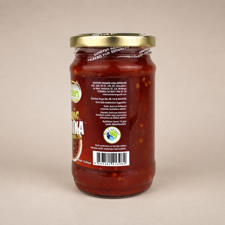 Organik paprika sos doğal içerikli