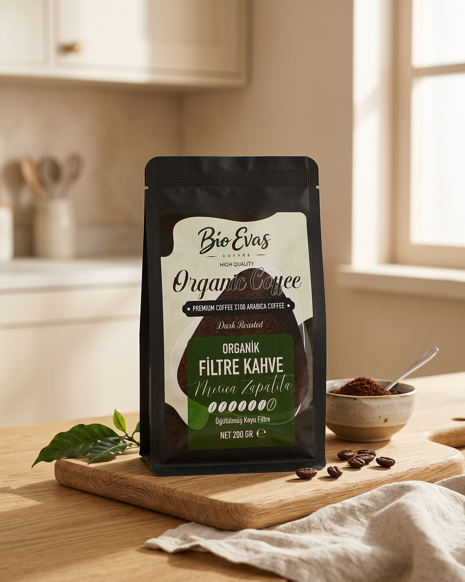 Organik Arabica filtre kahve öğütülmüş koyu filtre