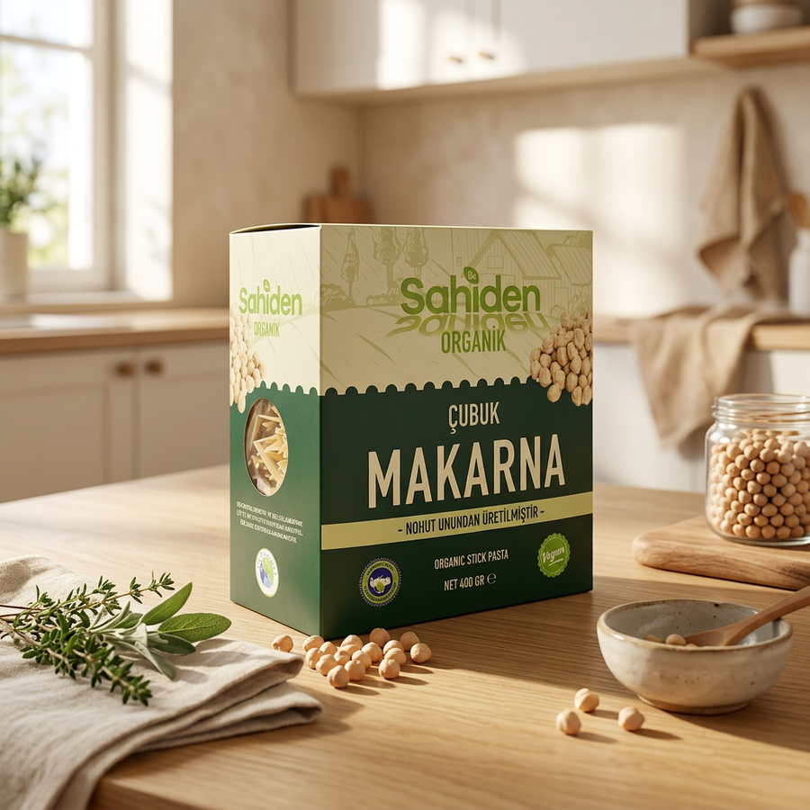 Glutensiz vegan nohutlu çubuk makarna