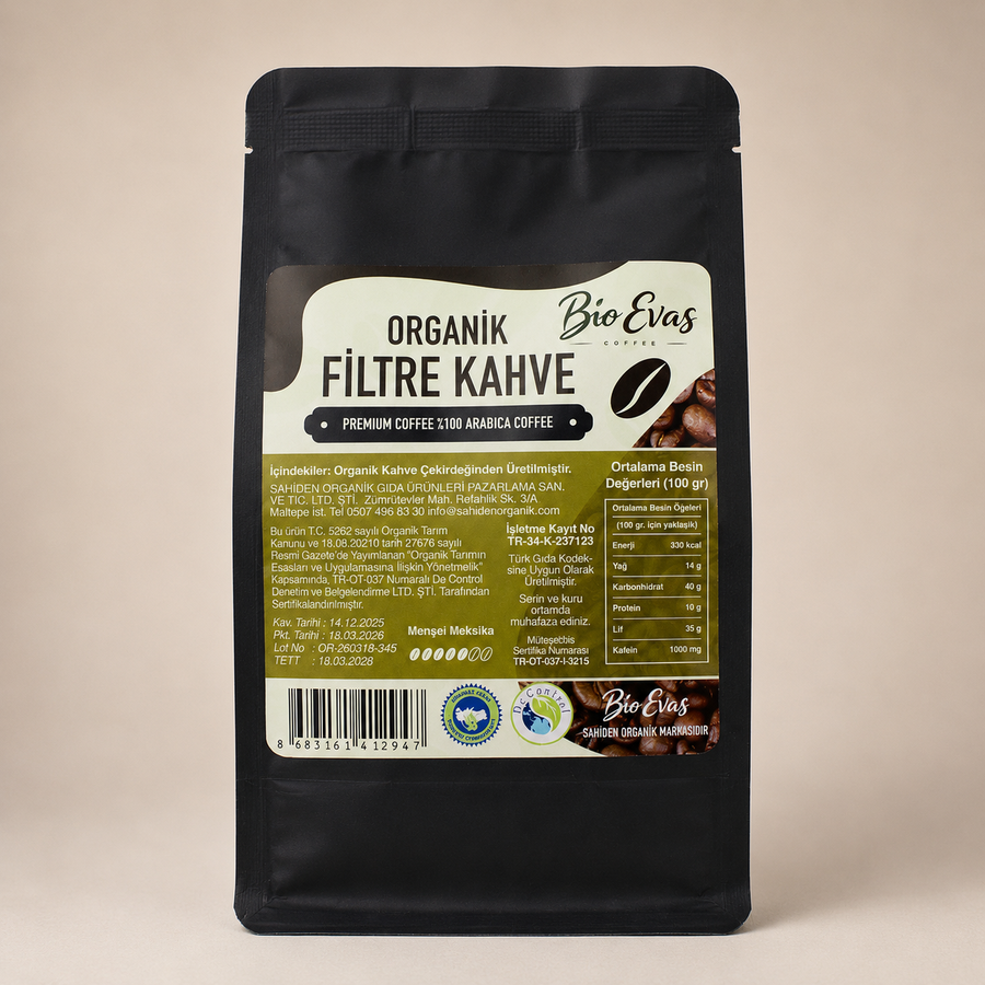 Organik Filtre Kahve 200 g öğütülmüş orta kavrum