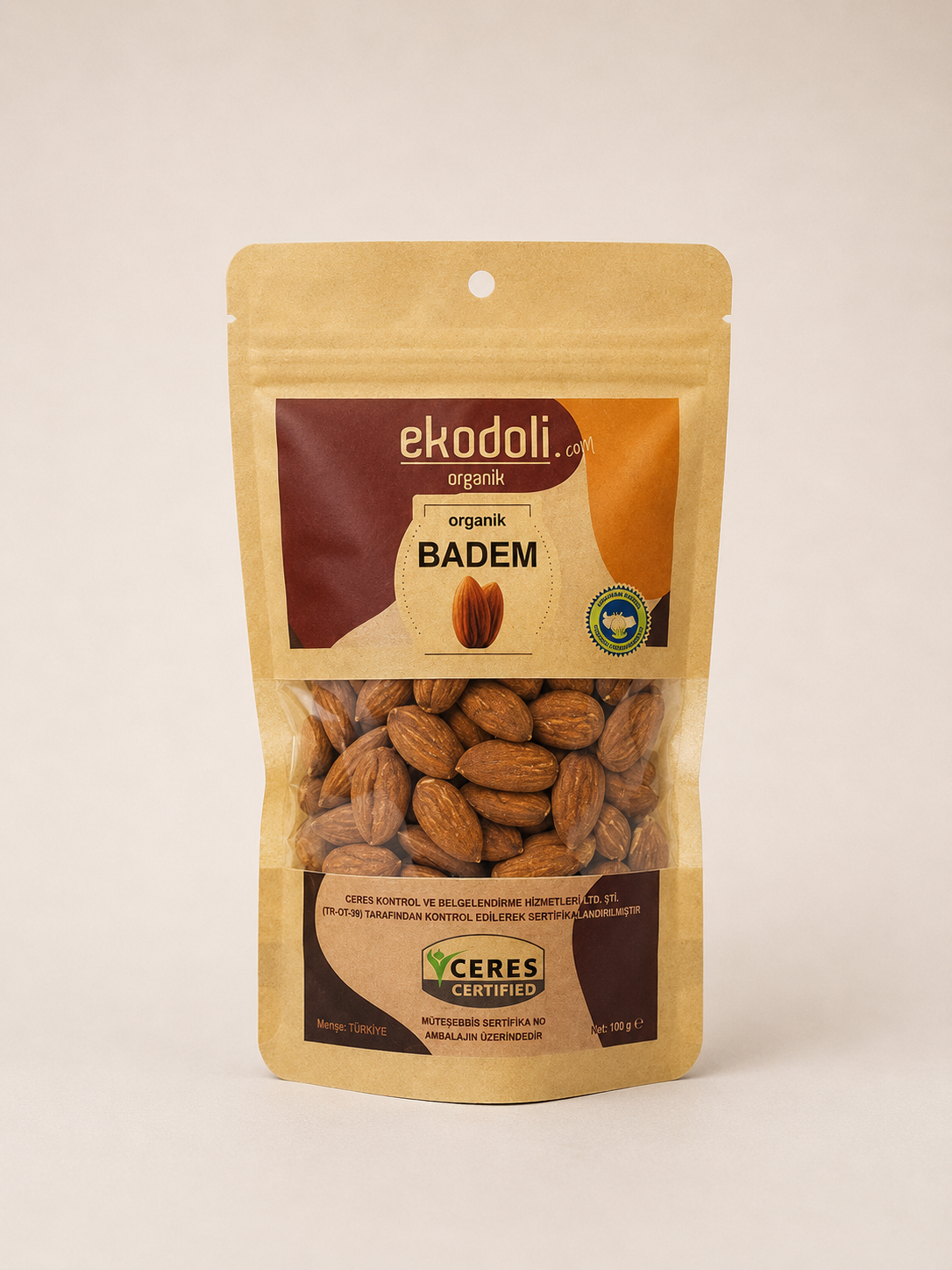 Organik çiğ iç badem 100 gram
