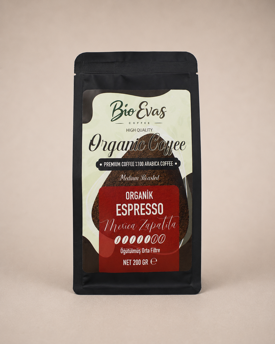 %100 Arabica organik öğütülmüş espresso