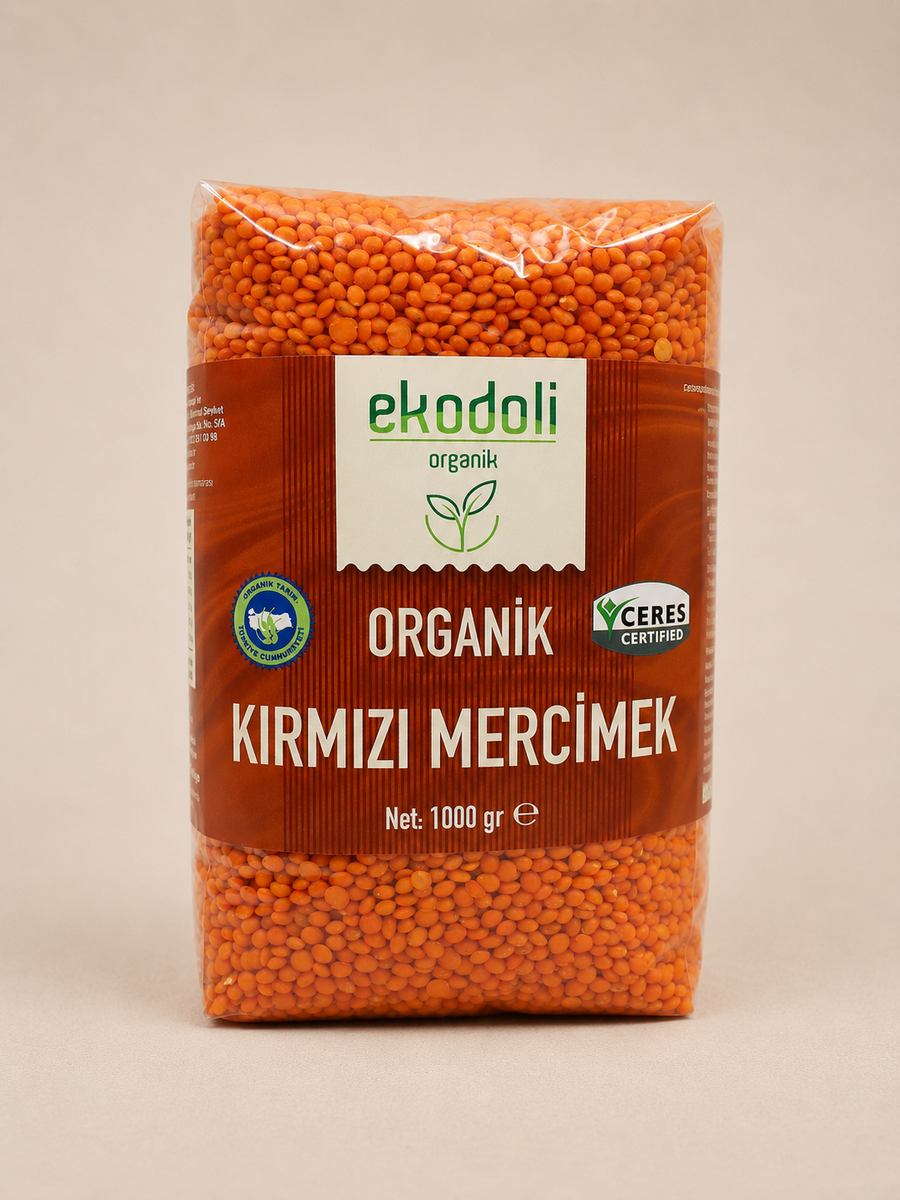 Organik tarım esaslarına uygun üretilen kırmızı mercimek