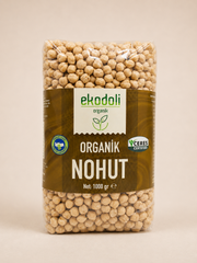 Organik sertifikalı kuru nohut taneleri