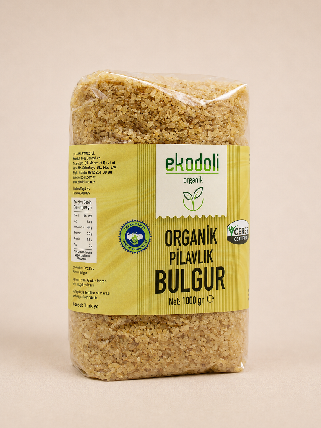 Organik pilavlık bulgur iri taneli tahıl ürünü