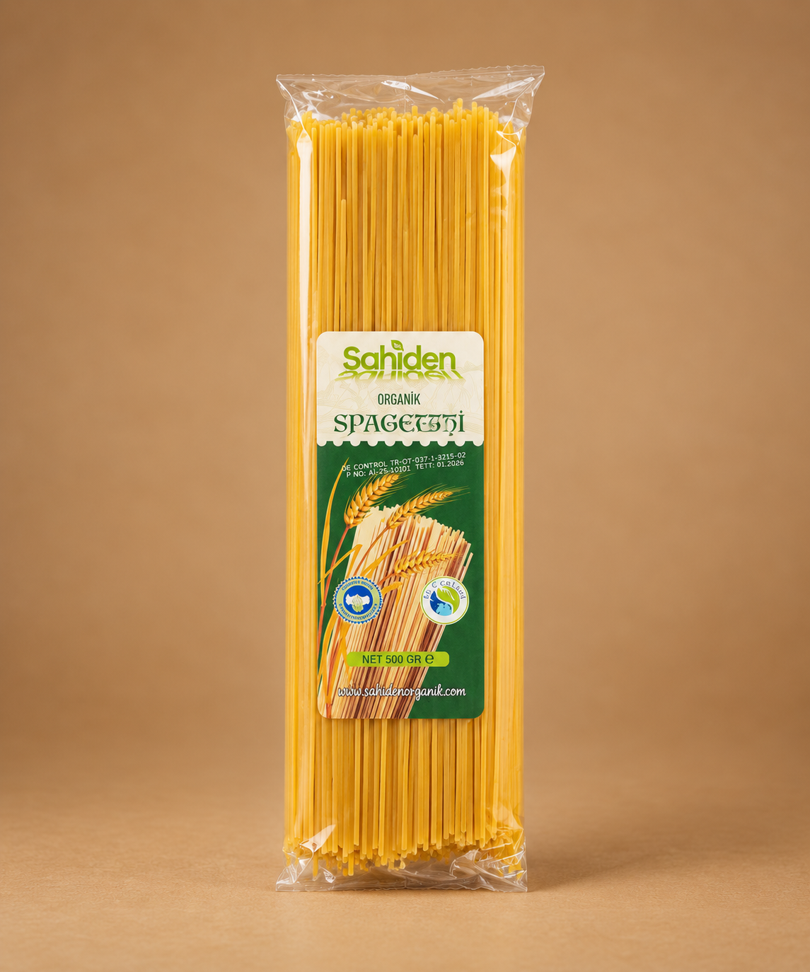 Organik durum buğdayı unundan sade spagetti makarna