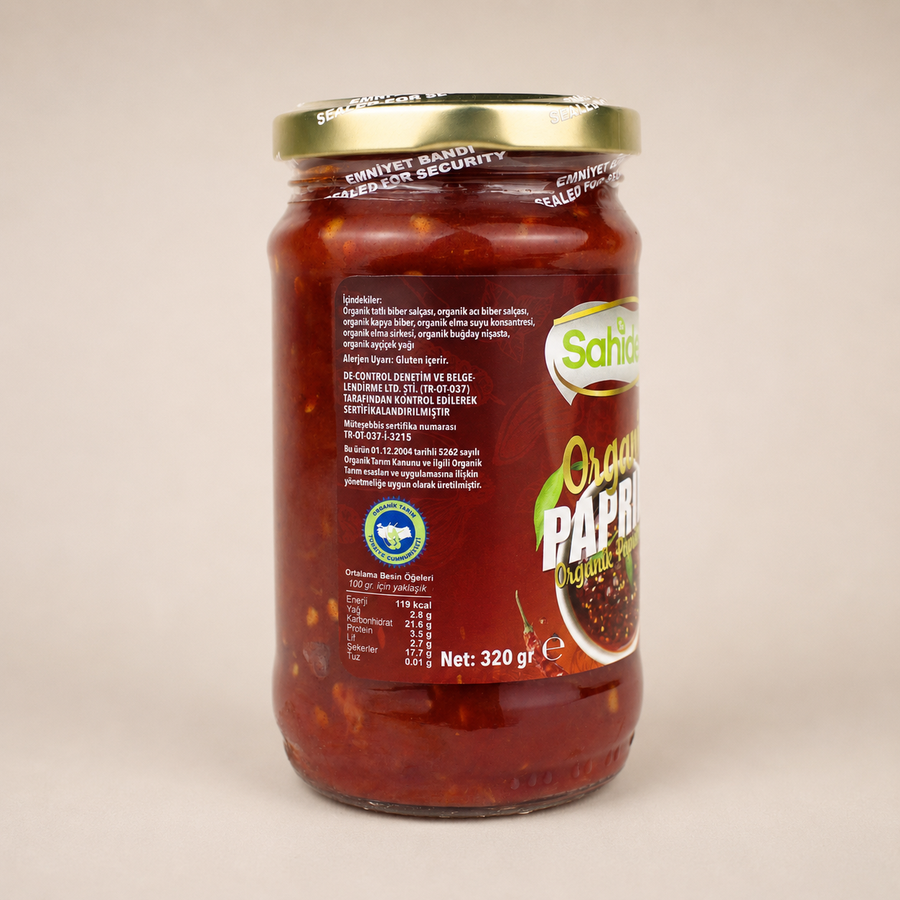 Organik Paprika Sos 320 g cam kavanoz