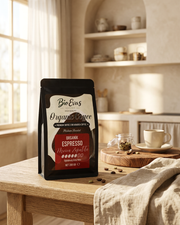 Bitter çikolata ve kavrulmuş fındık notalı organik espresso fincanı