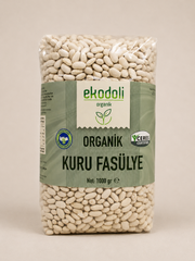 Organik sertifikalı kuru fasulye taneleri