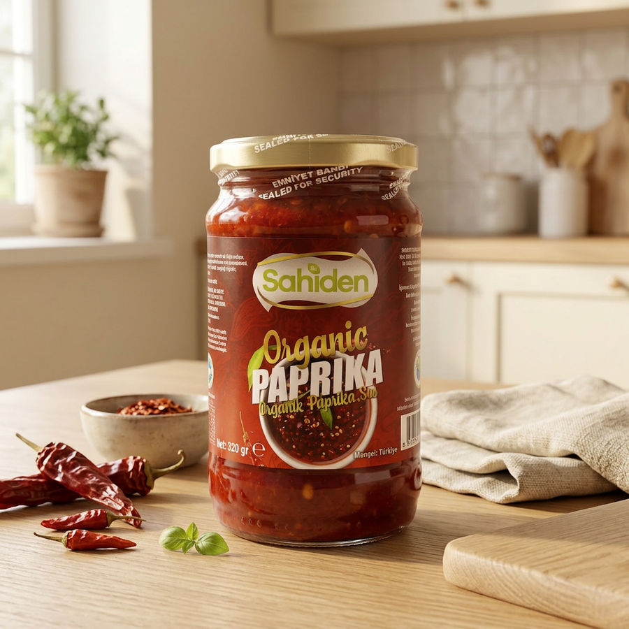 Cam kavanoz organik paprika sos