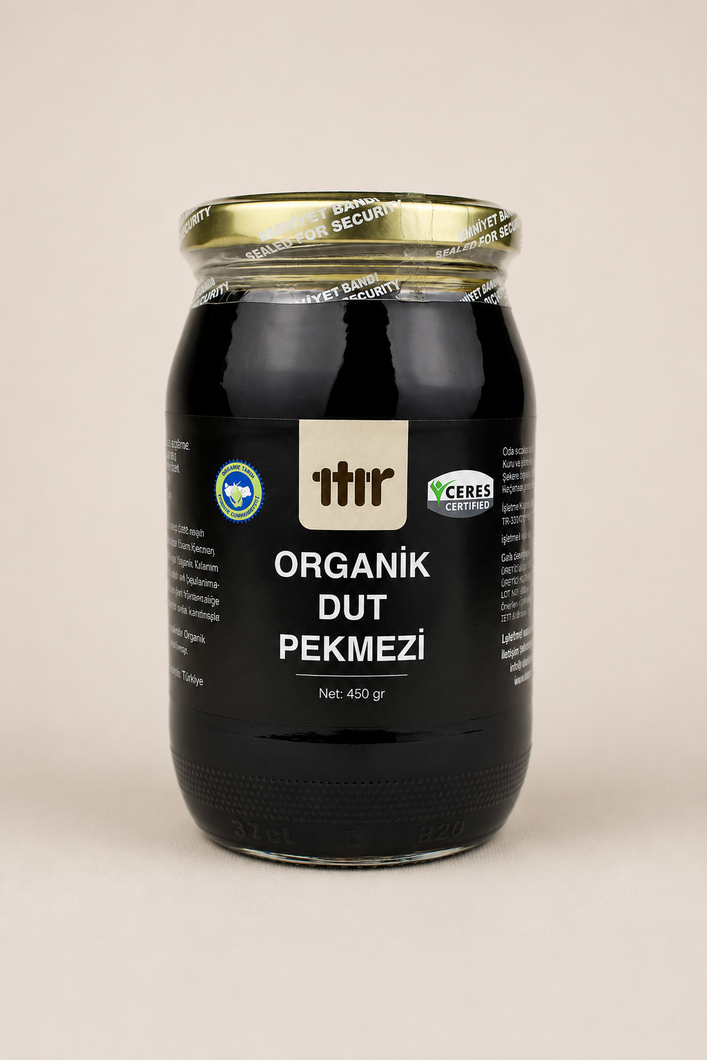 Itır Organik Dut Pekmezi 450 g ürün ambalajı