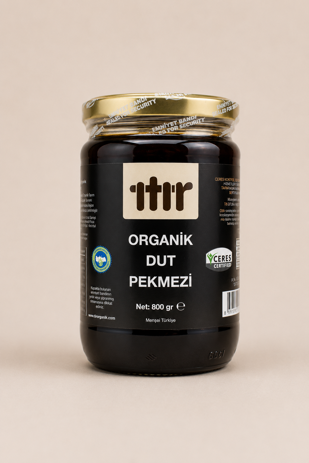 Itır Organik Dut Pekmezi 800 g ürün ambalajı