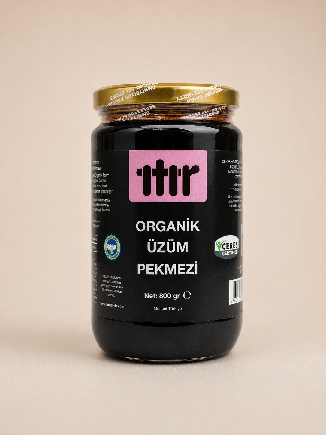 Itır Organik Üzüm Pekmezi 800 g cam kavanoz